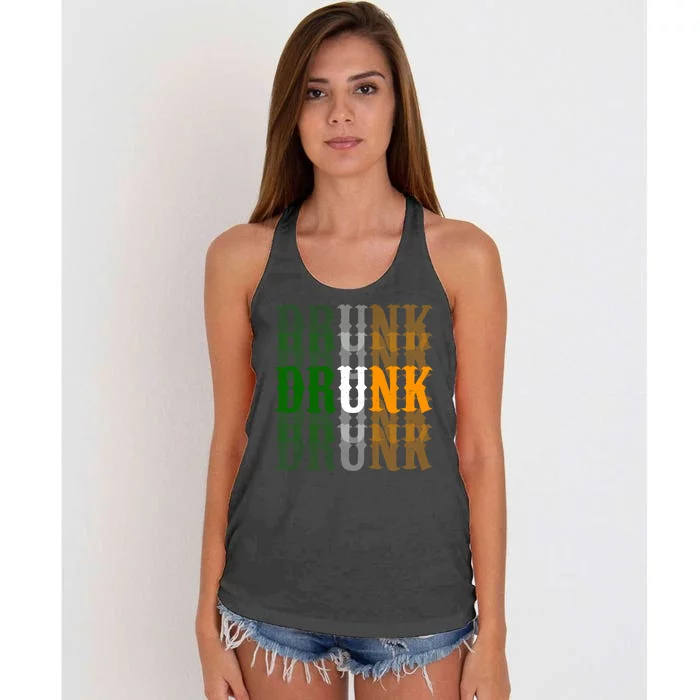 Funny Drunk Blur St Patricks Day Women's Knotted Racerback Tank