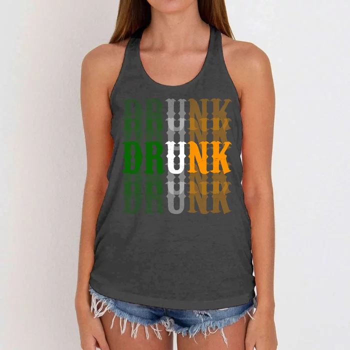 Funny Drunk Blur St Patricks Day Women's Knotted Racerback Tank