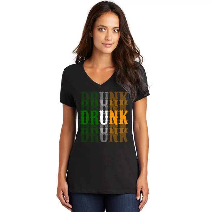 Funny Drunk Blur St Patricks Day Women's V-Neck T-Shirt