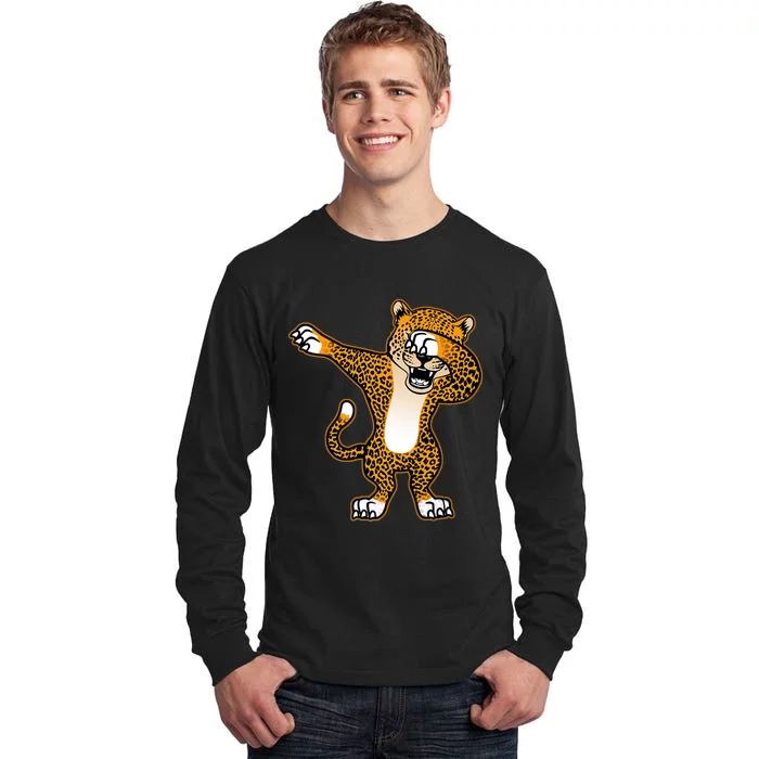 Funny Dabbing Cheetah Big Cat Dab Dancing Novelty Tall Long Sleeve T-Shirt