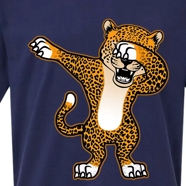 Funny Dabbing Cheetah Big Cat Dab Dancing Novelty Sueded Cloud Jersey T-Shirt