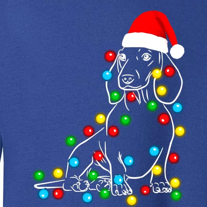 Funny Dachshund Christmas Tree Lights Dog Doxie Lover Gift Toddler Sweatshirt