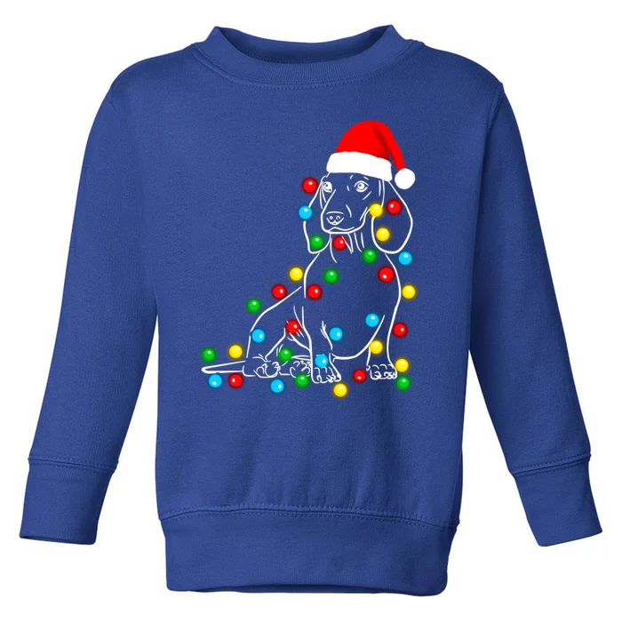 Funny Dachshund Christmas Tree Lights Dog Doxie Lover Gift Toddler Sweatshirt