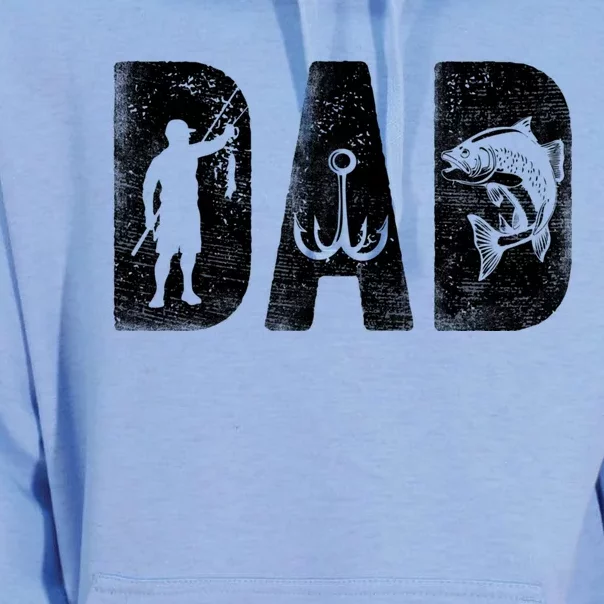 Fishing Dad Classic Bold Font FatherS Day Fish Daddy Unisex Surf Hoodie