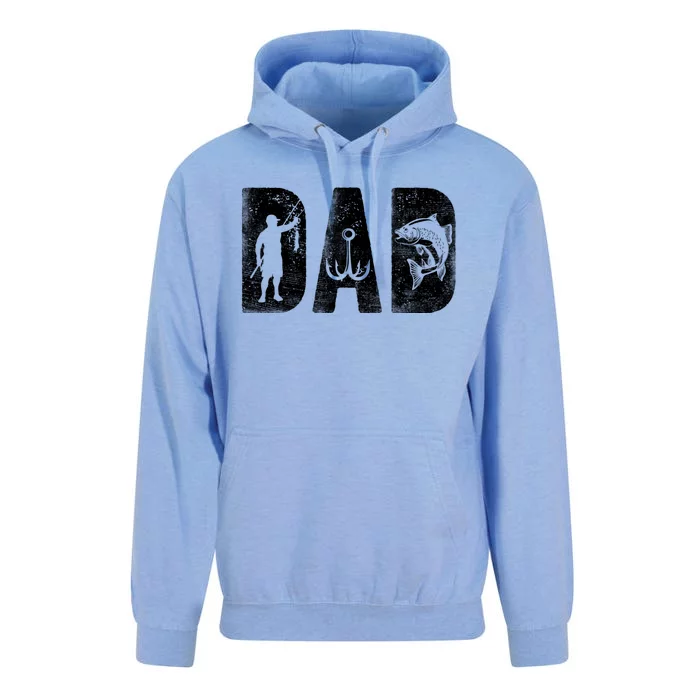 Fishing Dad Classic Bold Font FatherS Day Fish Daddy Unisex Surf Hoodie