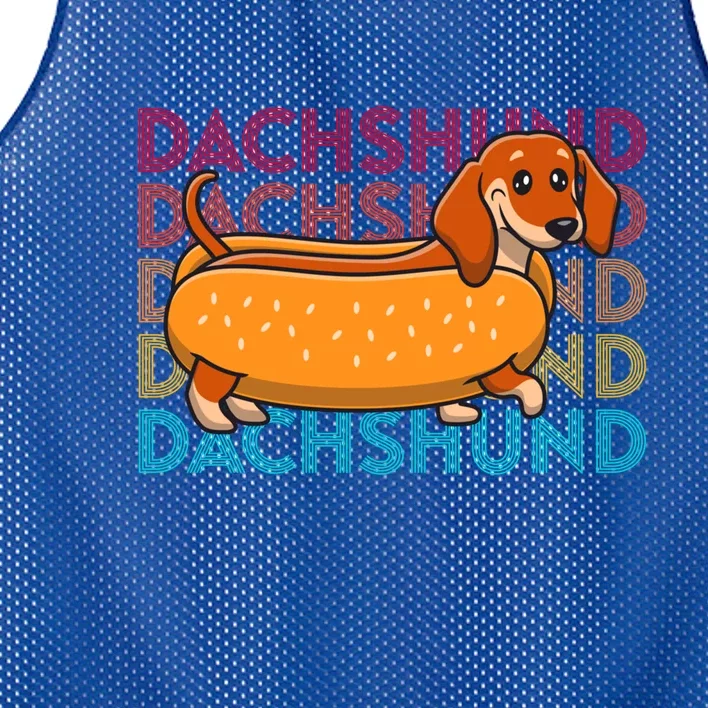 Funny Dachshund Cute Puppy Dog Doggy Lover Hotdog Great Gift Mesh Reversible Basketball Jersey Tank