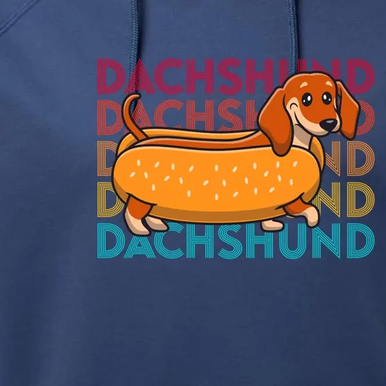 Funny Dachshund Cute Puppy Dog Doggy Lover Hotdog Great Gift Performance Fleece Hoodie