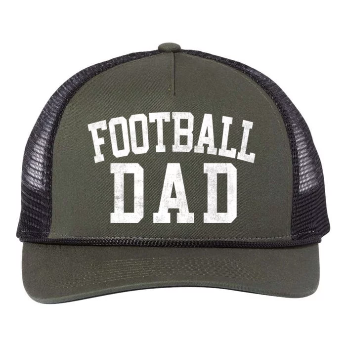 Football Dad Classic Bold Font FatherS Day Daddy Retro Rope Trucker Hat Cap