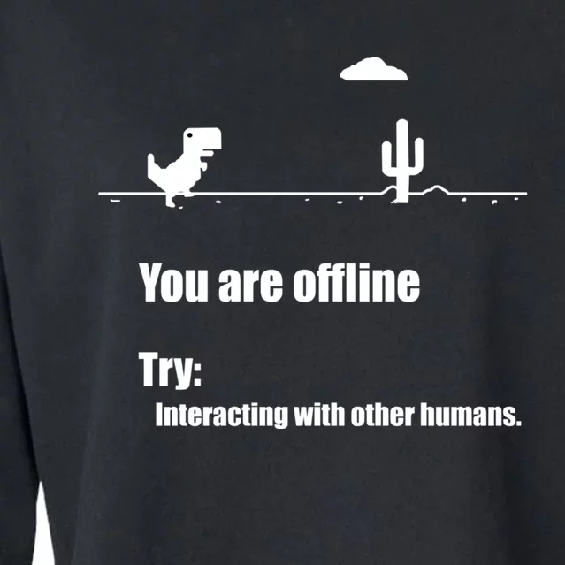 Funny Dinosaur Computer Design For Nerds, Geeks And Coder Cropped Pullover Crew