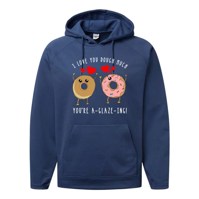 Funny Donut Couples Pun Saying Valentines Day Quote Meme Gift Performance Fleece Hoodie