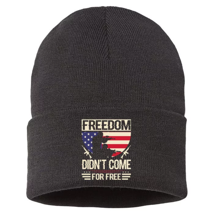 Freedom Didn't Come For Free Memorial Day Gift Sustainable Knit Beanie