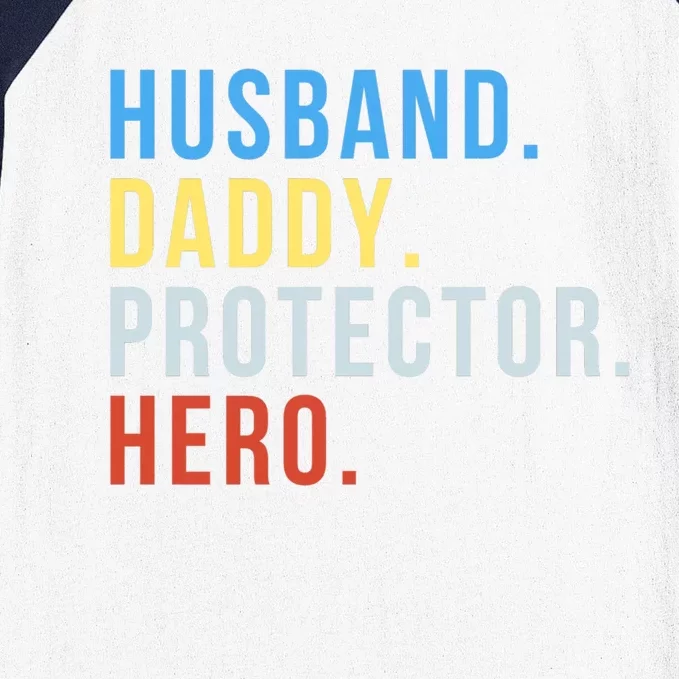 Fathers Day Cute Gift Husband Daddy Protector Hero Meaningful Gift Baseball Sleeve Shirt