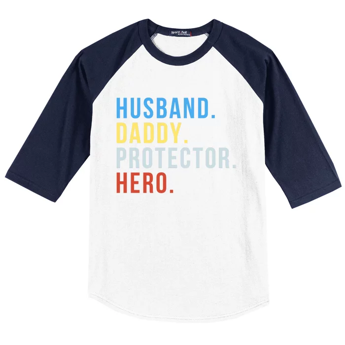 Fathers Day Cute Gift Husband Daddy Protector Hero Meaningful Gift Baseball Sleeve Shirt