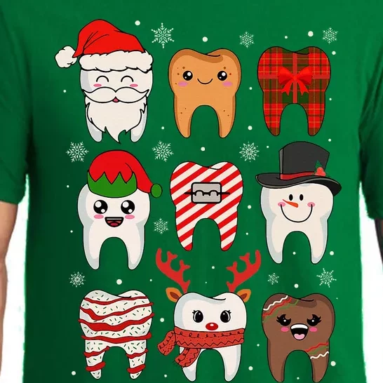 Funny Dental Christmas Teeth Cute Xmas Dentist Squad Crew Pajama Set