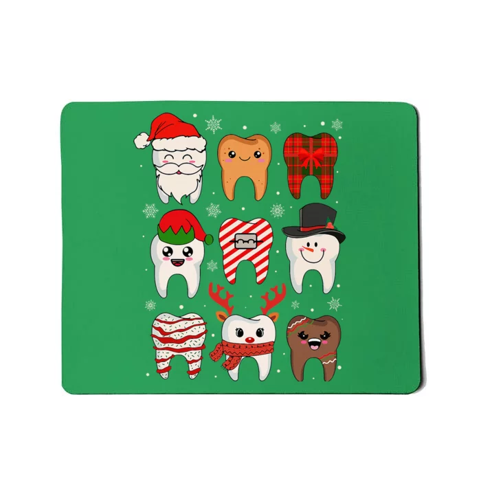 Funny Dental Christmas Teeth Cute Xmas Dentist Squad Crew Mousepad