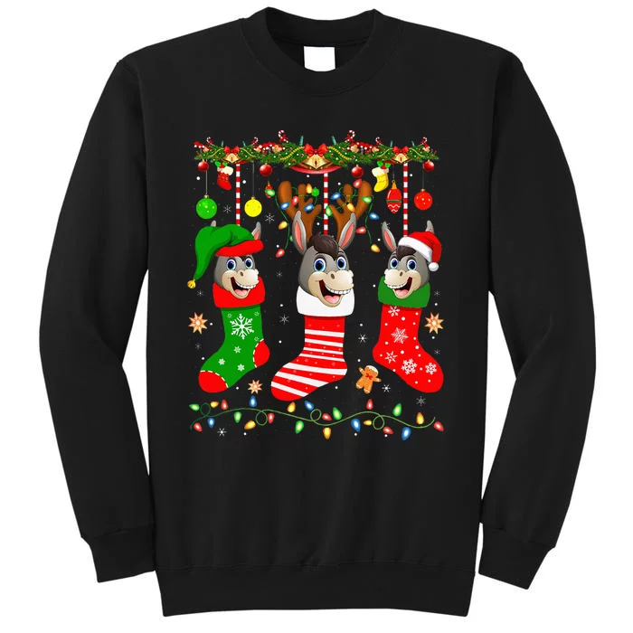 Festive Donkey Christmas Socks Holiday Decor Tall Sweatshirt