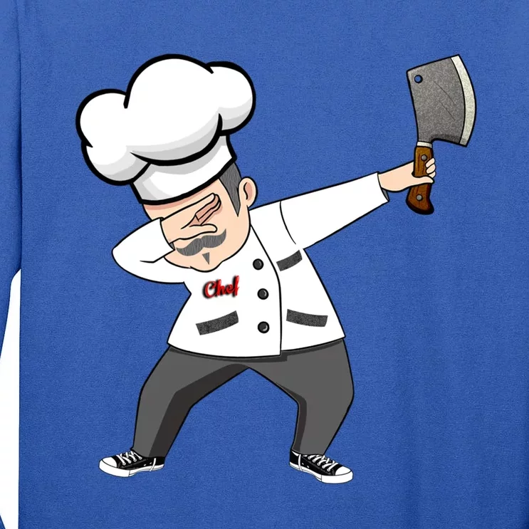 Funny Dabbing Chef Tee Dab Chef Gift Culinary Christmas Gift Tall Long Sleeve T-Shirt