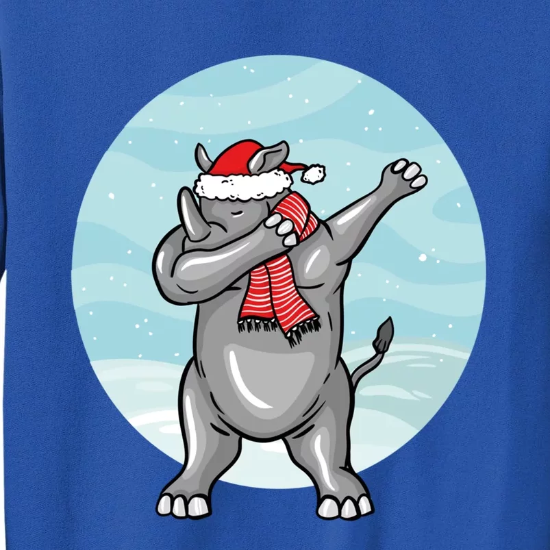 Funny Dabbing Christmas Santa Claus Rhino Lover Gift Tall Sweatshirt