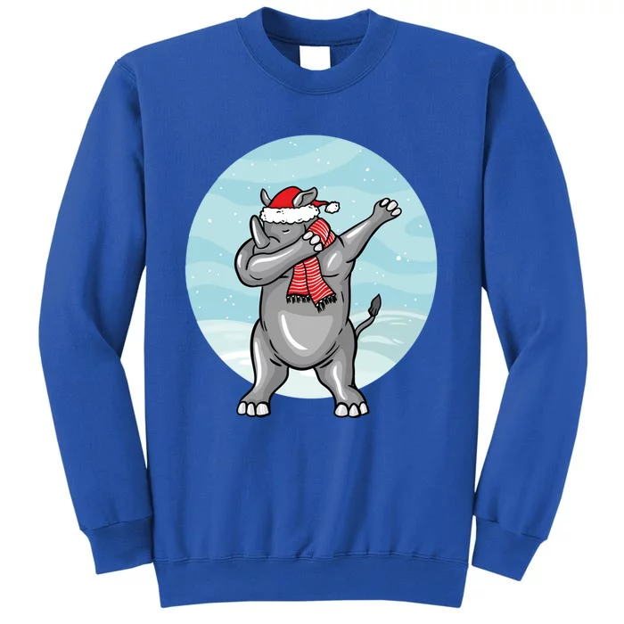 Funny Dabbing Christmas Santa Claus Rhino Lover Gift Tall Sweatshirt