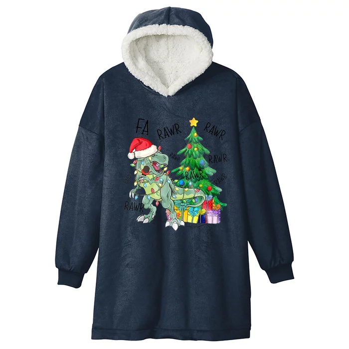 Funny Dinosaur Christmas Fa Ra Ra Ra Rawr T Rex Xmas Boy Cute Gift Hooded Wearable Blanket