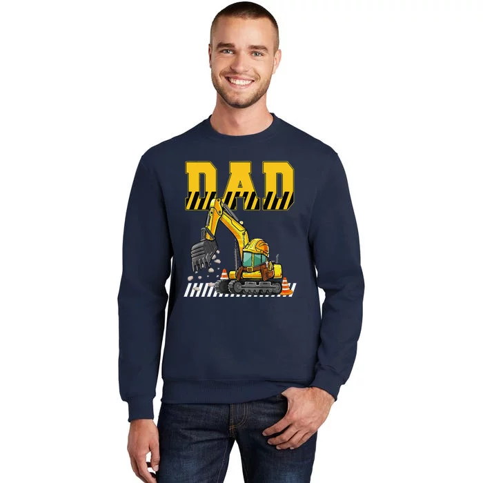 Funny Dad Construction Excavator Matching Family Tall Sweatshirt