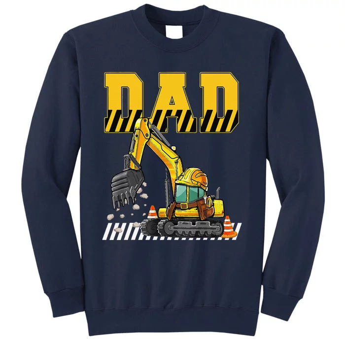 Funny Dad Construction Excavator Matching Family Tall Sweatshirt