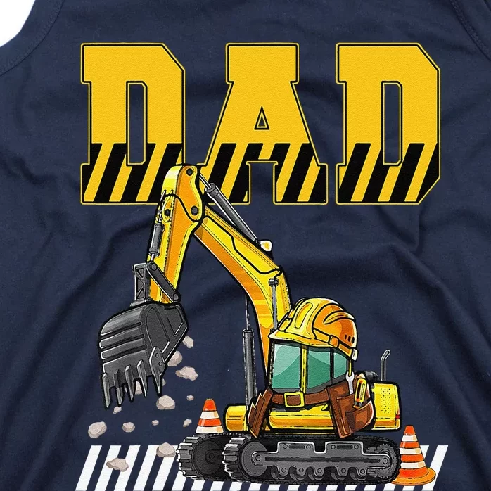 Funny Dad Construction Excavator Matching Family Tank Top