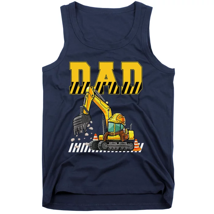 Funny Dad Construction Excavator Matching Family Tank Top