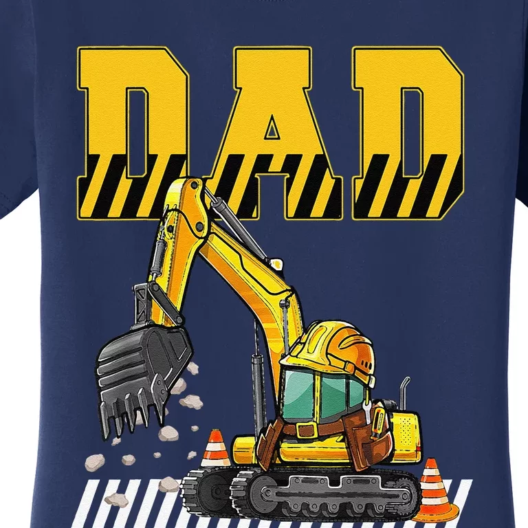 Funny Dad Construction Excavator Matching Family Women's T-Shirt