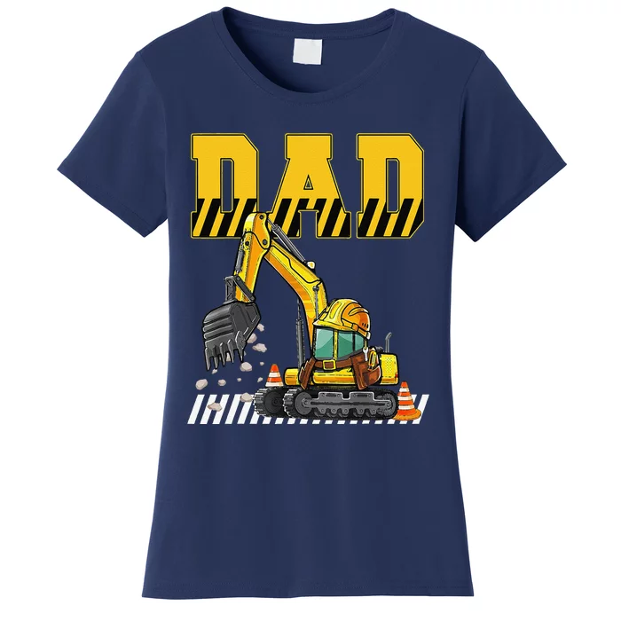 Funny Dad Construction Excavator Matching Family Women's T-Shirt