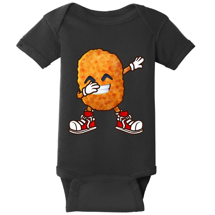 Funny Dabbing Chicken Nuggets Design Nugget Lover Baby Bodysuit