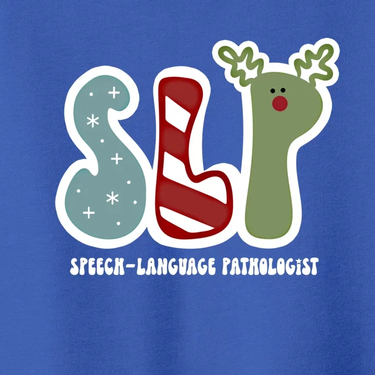 Funny Deer Christmas Slp Speech Language Pathologist Santa Gift Toddler T-Shirt