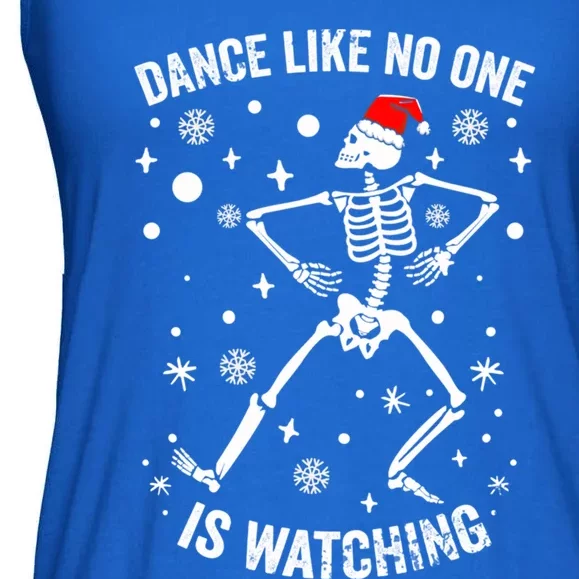 Funny Dancing Christmas Skeleton Dance Merry Xmas Season Gift Ladies Essential Flowy Tank