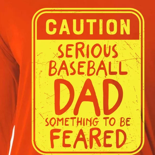 Father's Day Caution Serious Baseball Dad Gift Cooling Performance Long Sleeve Crew