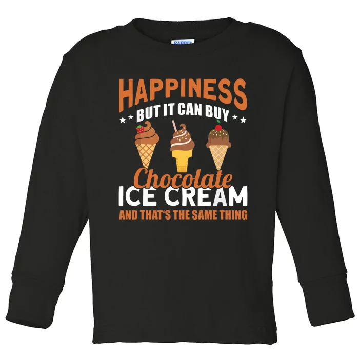 Frozen Dessert Chocolate Lover Funny Ice Cream Toddler Long Sleeve Shirt