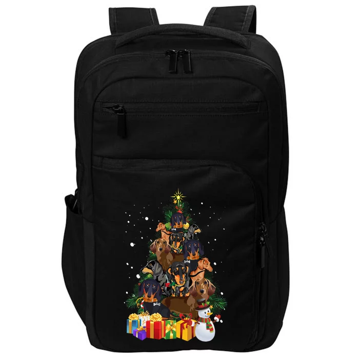 Festive Dachshund Christmas Impact Tech Backpack