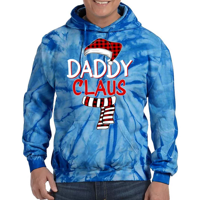 Funny Dad Christmas Santa Claus Red Plaid Gift Daddy Claus Gift Tie Dye Hoodie