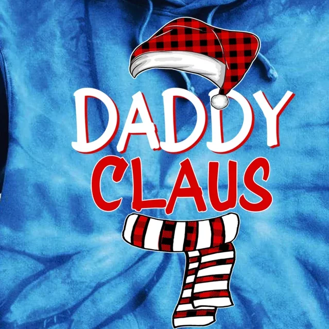 Funny Dad Christmas Santa Claus Red Plaid Gift Daddy Claus Gift Tie Dye Hoodie