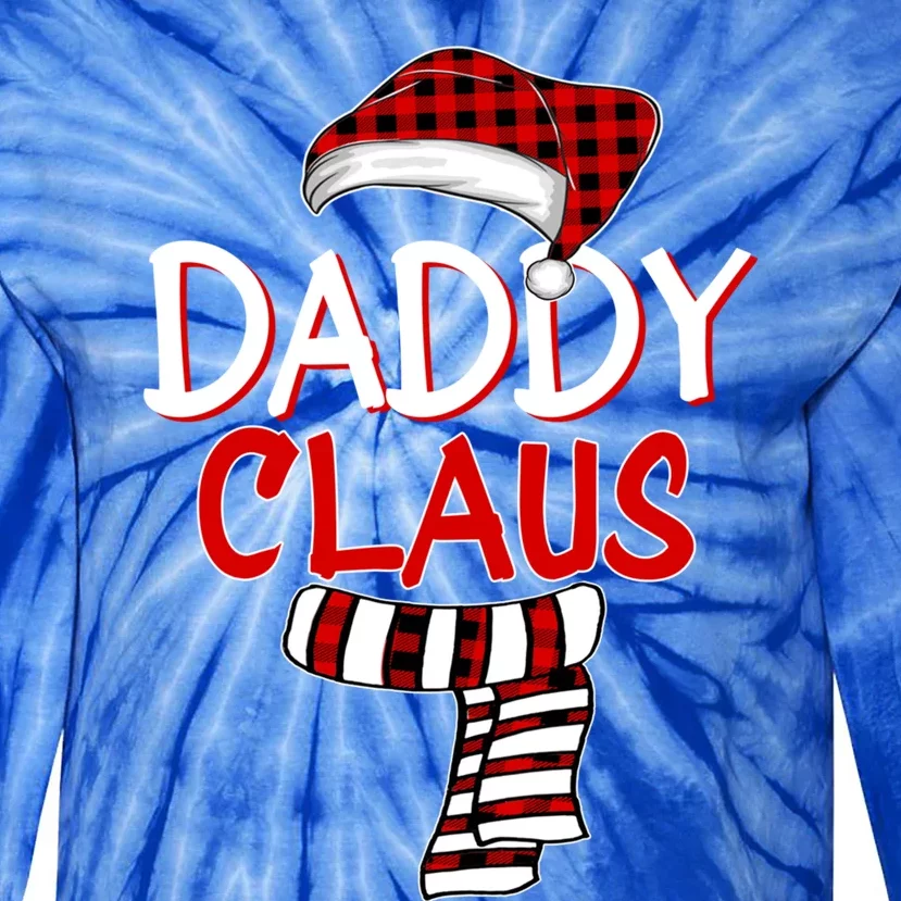 Funny Dad Christmas Santa Claus Red Plaid Gift Daddy Claus Gift Tie-Dye Long Sleeve Shirt