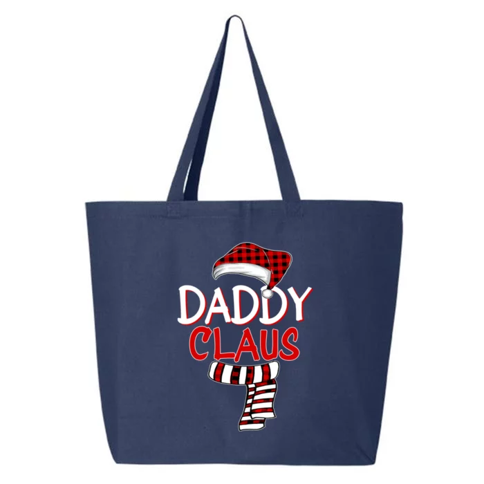 Funny Dad Christmas Santa Claus Red Plaid Gift Daddy Claus Gift 25L Jumbo Tote