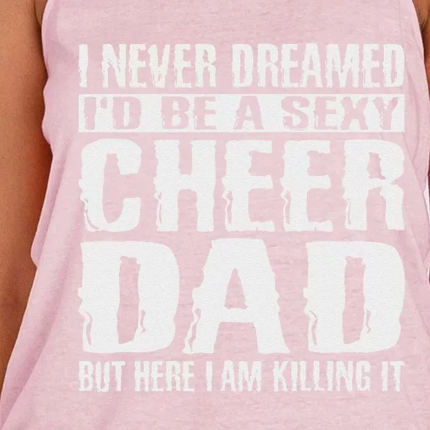 Fathers Day Cheer Dad & Killing It Cheerdancing Tees Women's Knotted Racerback Tank