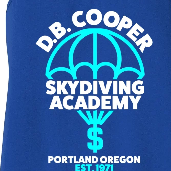 Funny D.B. Cooper Shirt DB Cooper Skydiving Academy Women's Racerback Tank