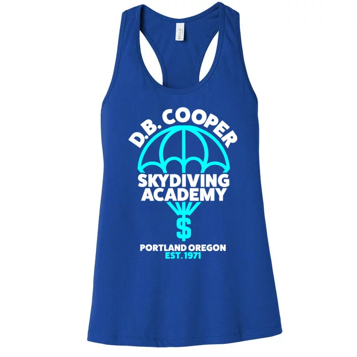 Funny D.B. Cooper Shirt DB Cooper Skydiving Academy Women's Racerback Tank