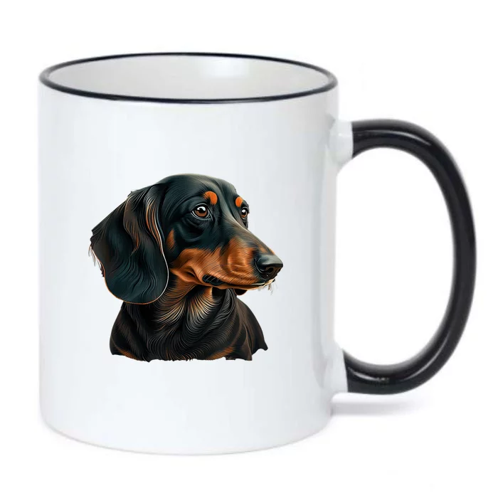 Funny Dachshund Cute Weiner Dog Gift Black Color Changing Mug