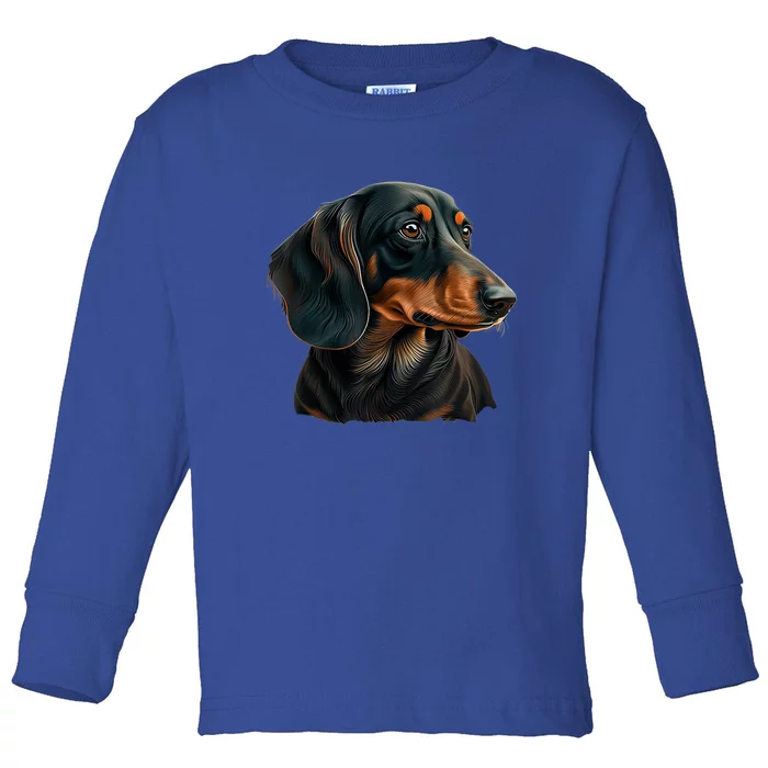 Funny Dachshund Cute Weiner Dog Gift Toddler Long Sleeve Shirt