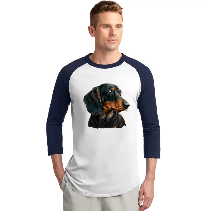 Funny Dachshund Cute Weiner Dog Gift Baseball Sleeve Shirt