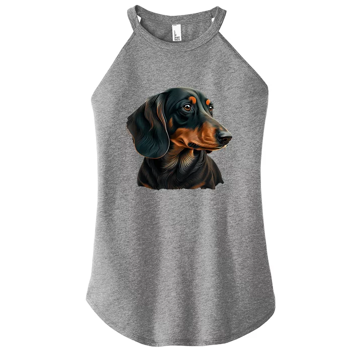 Funny Dachshund Cute Weiner Dog Gift Women’s Perfect Tri Rocker Tank