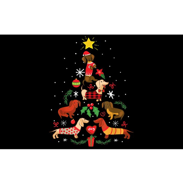 Funny Dachshund Christmas Tree Decor Gift Bumper Sticker