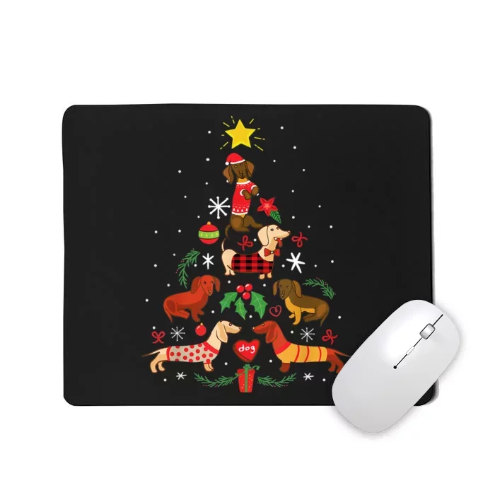 Funny Dachshund Christmas Tree Decor Gift Mousepad