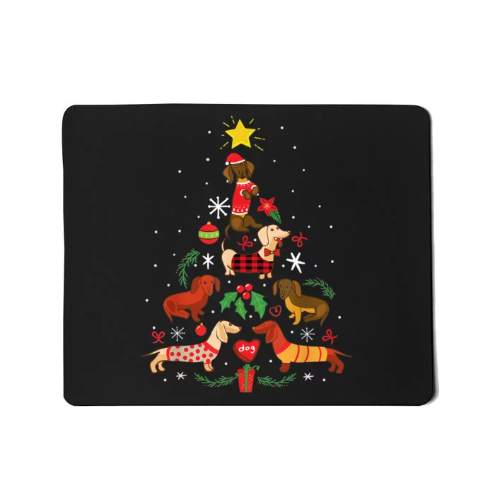 Funny Dachshund Christmas Tree Decor Gift Mousepad